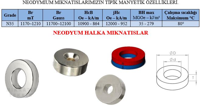 NEODYMİUM halka Mıknatıslar